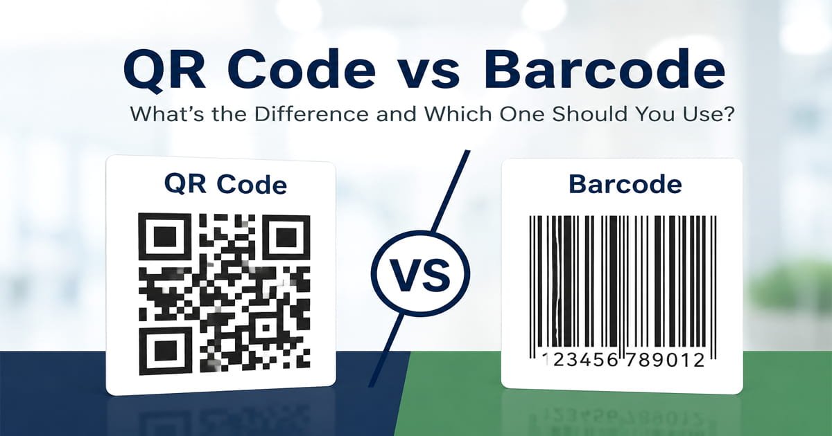 QR code vs barcode comparison showing the differences between QR codes and traditional barcodes